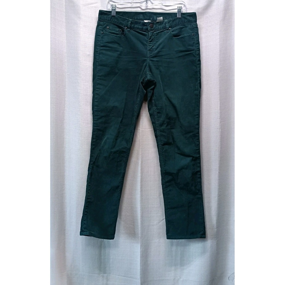 J. Crew City Fit Mid Rise Green‎ Womens 31R Straight Leg Corduroy Jeans Solid